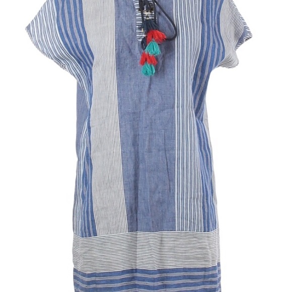 Vineyard Vines Stripe Mix Tassel Shift Dress 4 - Picture 4 of 4